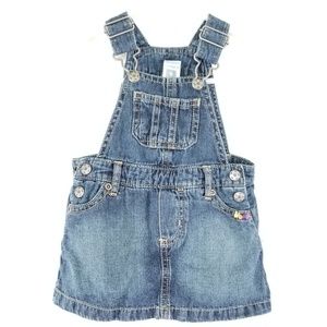 Carters girls jean overalls dress Sz 6M denim